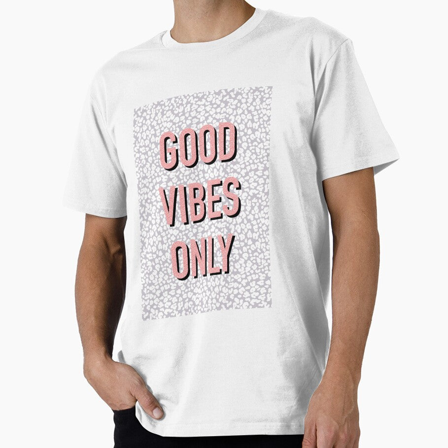 Good Vibes Only Snow Leopard by cardtroversial - Adult & Kids T-Shirts, Sweatshirts & Hoodies apparel design preview 1
