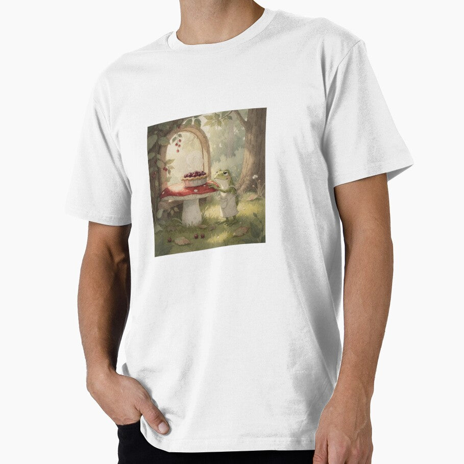 Frog Baking a Tiny Berry Pie by PictorialWhimsy - Adult & Kids T-Shirts, Sweatshirts & Hoodies apparel design preview 1