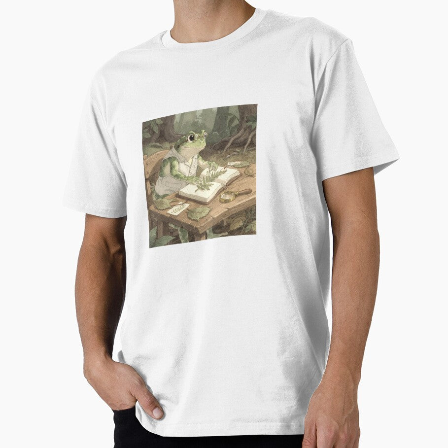 Frog Botanist Pressing Fern Fronds by PictorialWhimsy - Adult & Kids T-Shirts, Sweatshirts & Hoodies apparel design preview 1