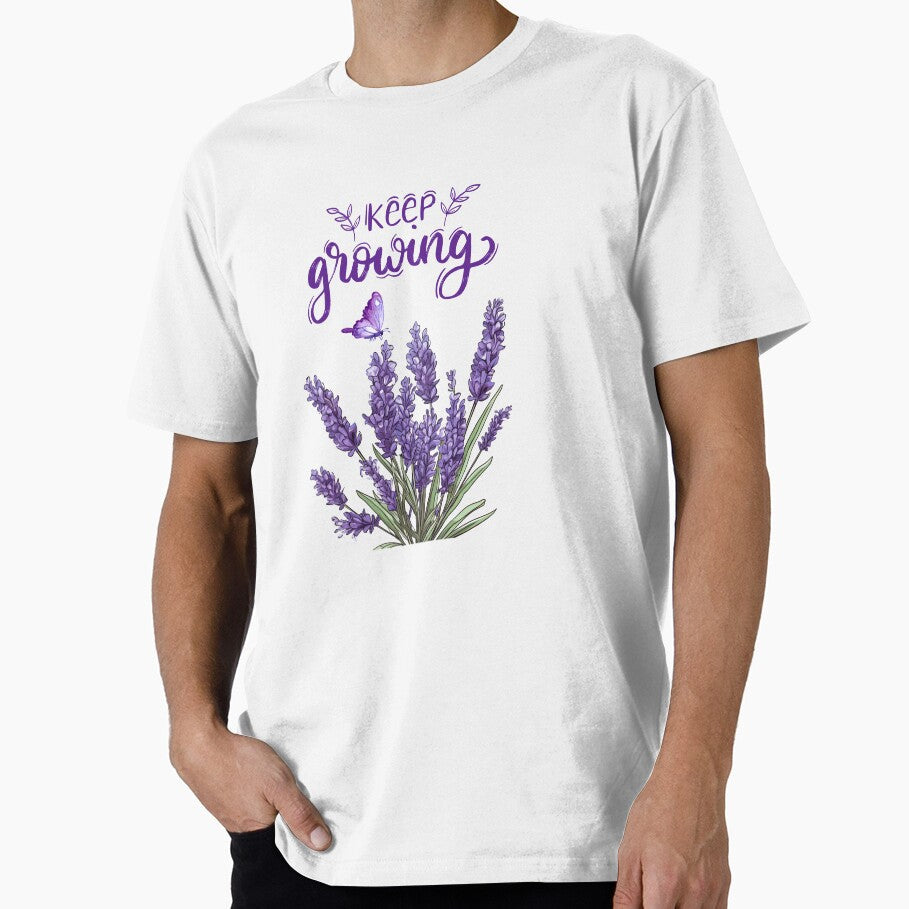 Keep Growing Affirmation with purple flowers by - Adult & Kids T-Shirts, Sweatshirts & Hoodies apparel design preview 1