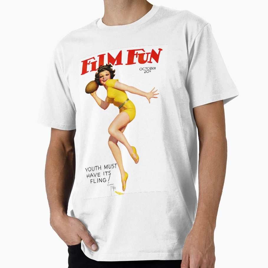 Pin Up Illustration Football Art Fans T-Shirt - Novelty Apparel Men Women - T-Shirt, Sweatshirt, Hoodie