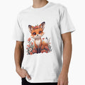 Cute fox with flower wreath by SimonsDesignArt - Adult & Kids T-Shirts, Sweatshirts & Hoodies apparel design preview 1