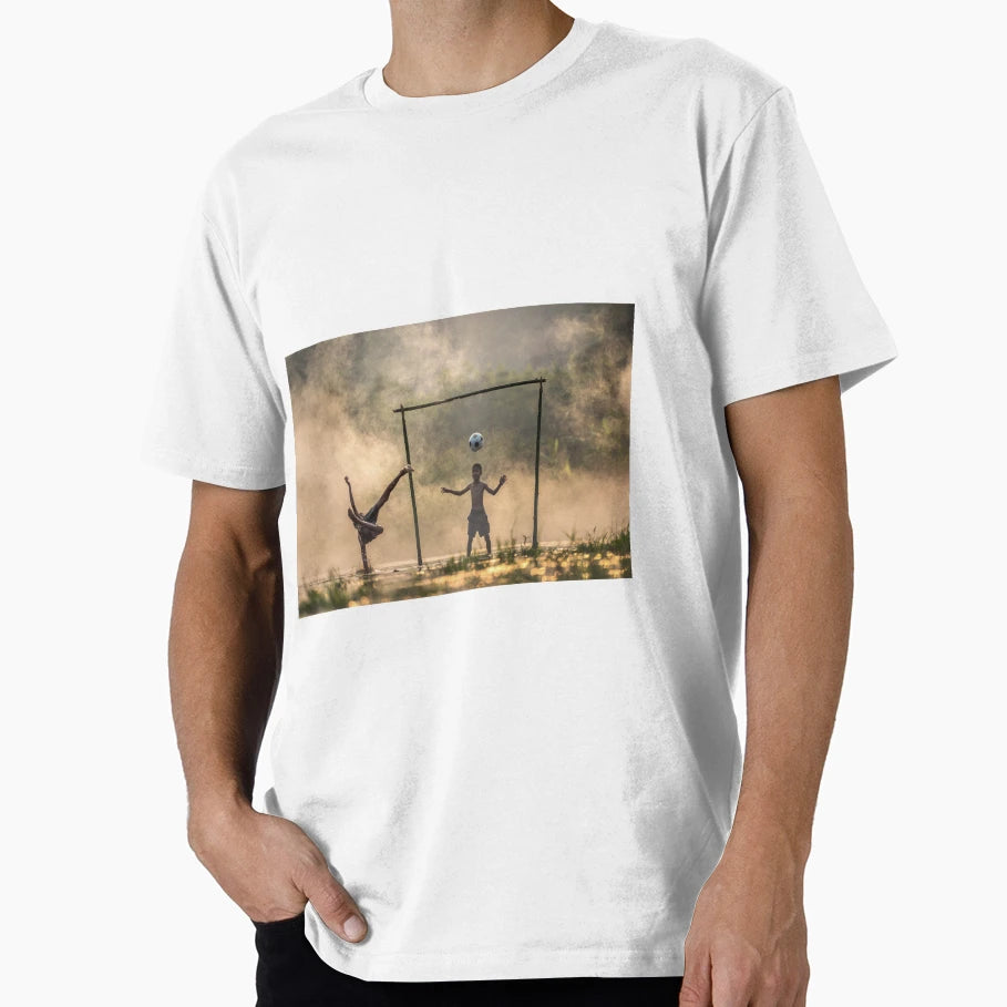 Children Play Football T-Shirt - Minimalist Print Unisex - T-Shirt, Sweatshirt, Hoodie
