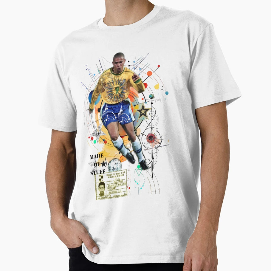 Ronaldo Nazario Football Playmaker T-Shirt - Novelty Apparel for Adults - T-Shirt, Sweatshirt, Hoodie