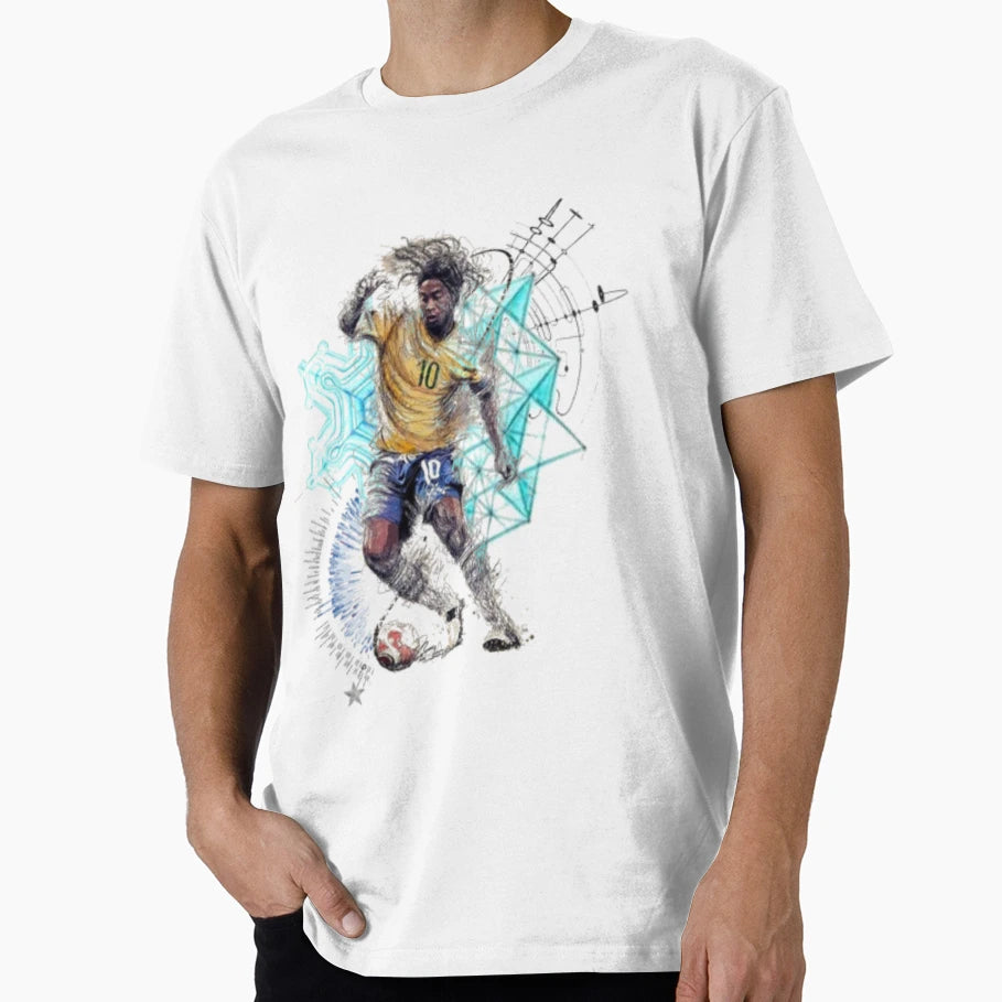 Football Playmaker Ronaldinho T-Shirt - Custom Art Print Unisex - T-Shirt, Sweatshirt, Hoodie