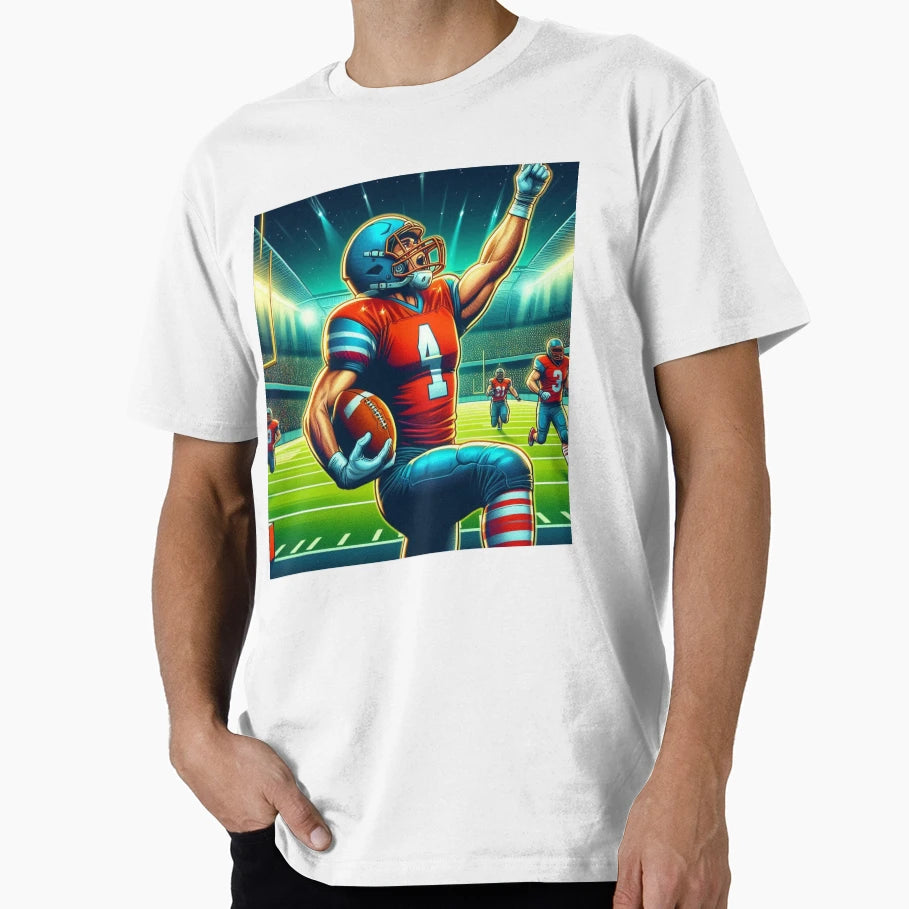Cheering American Football Player T-Shirt - Fun Novelty Design for Adults - T-Shirt, Sweatshirt, Hoodie