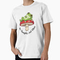 Cute Lil Frog Chilling on a Mushroom Sticker- No - Adult & Kids T-Shirts, Sweatshirts & Hoodies apparel design preview 1