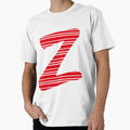 Monogram Letter Z Red Stripe T-Shirt - Novelty Apparel Men Women - T-Shirt, Sweatshirt, Hoodie