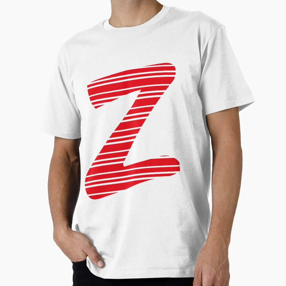 Monogram Letter Z Red Stripe T-Shirt - Novelty Apparel Men Women - T-Shirt, Sweatshirt, Hoodie