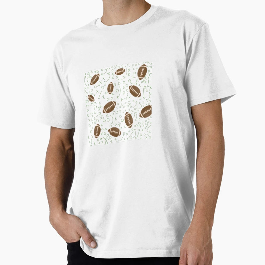Footballs And Play Designs Pattern T-Shirt - Unique Graphic Men Women - T-Shirt, Sweatshirt, Hoodie