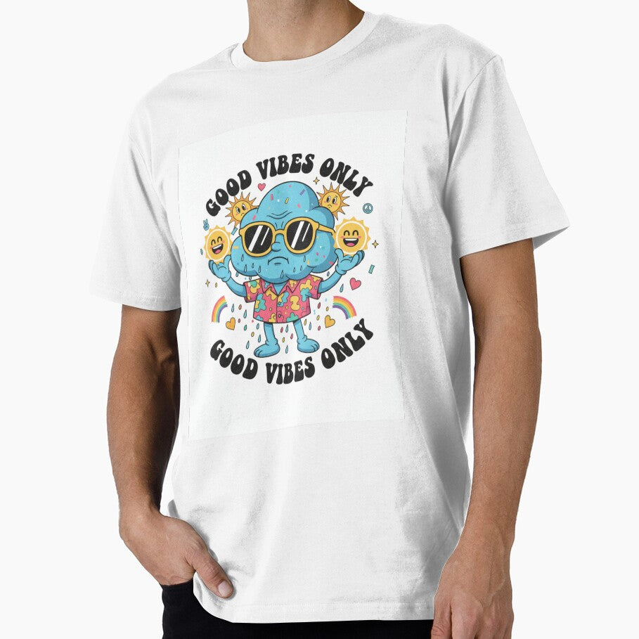 Good Vibes Only Aesthetic Positive Quote Retro - Adult & Kids T-Shirts, Sweatshirts & Hoodies apparel design preview 1