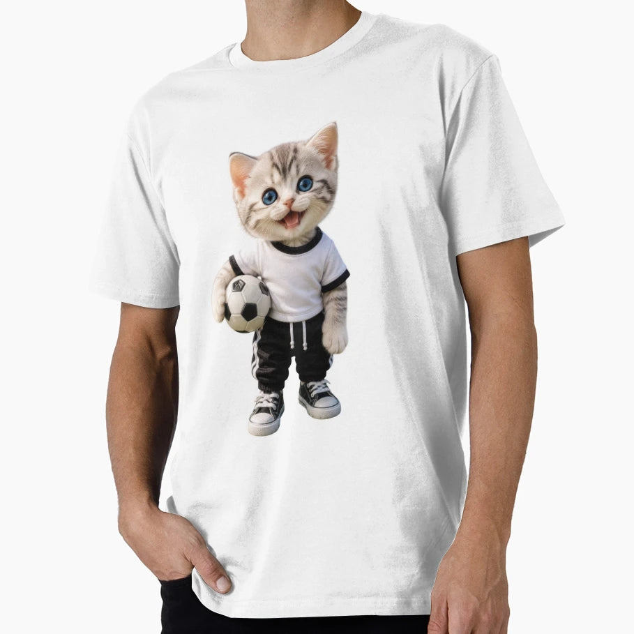 Soccer Kitten T-Shirt - Custom Art Print for Adults - T-Shirt, Sweatshirt, Hoodie