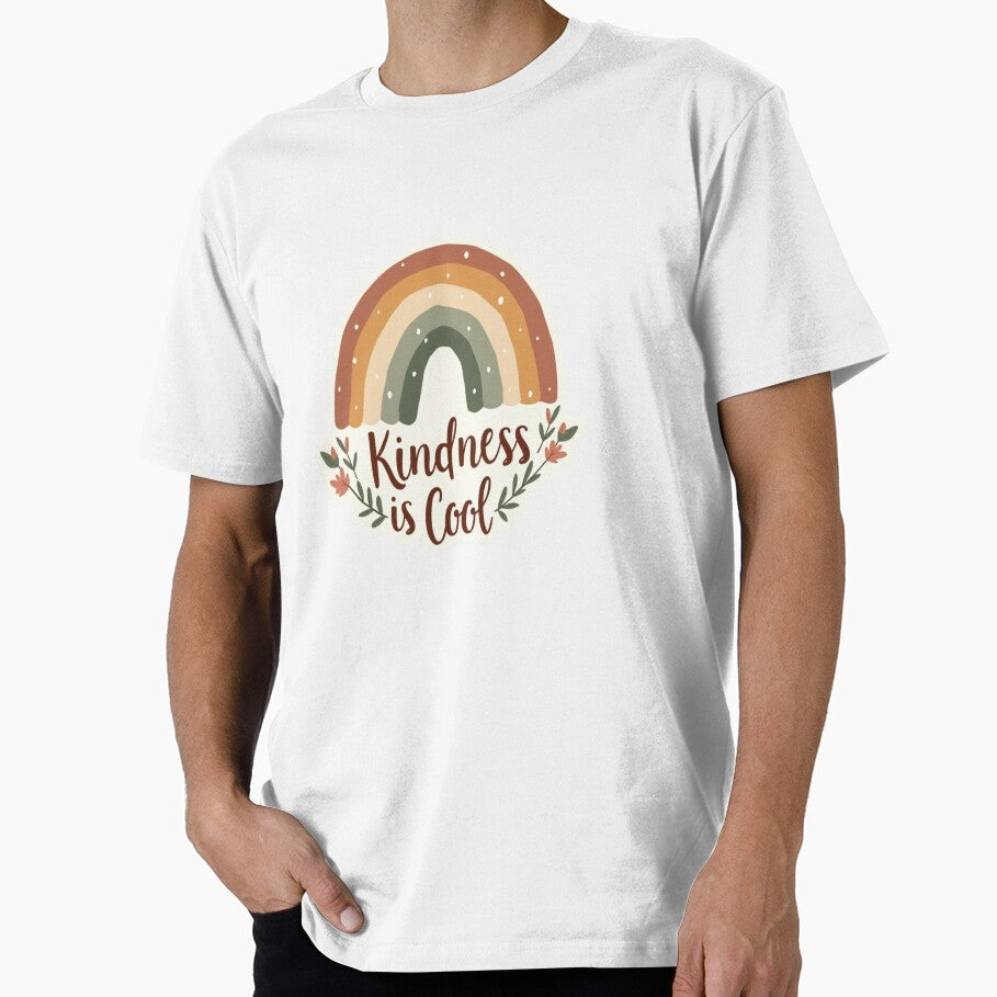 Kindness Is Cool Boho Rainbow Positive Quote Sticker - Adult & Kids T-Shirts, Sweatshirts & Hoodies apparel design preview 1