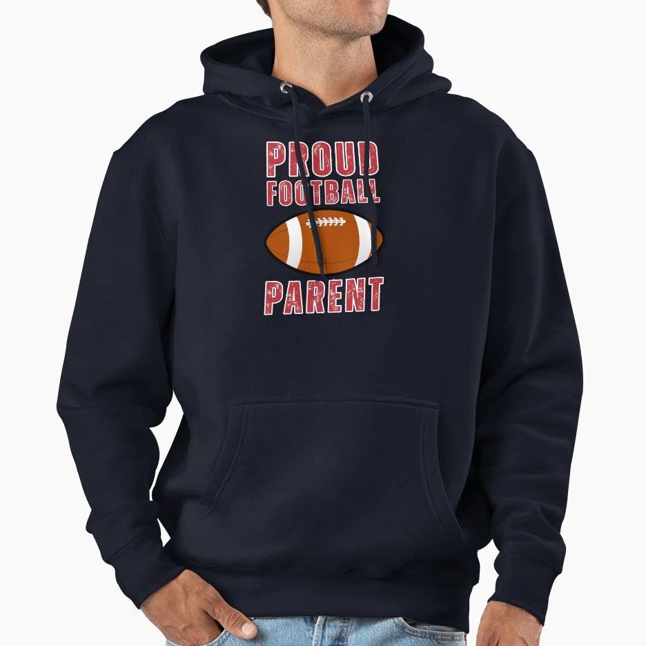 Distressed Proud Football Parent Hoodie - Casual Everyday Wear for Adults - T-Shirt, Sweatshirt, Hoodie