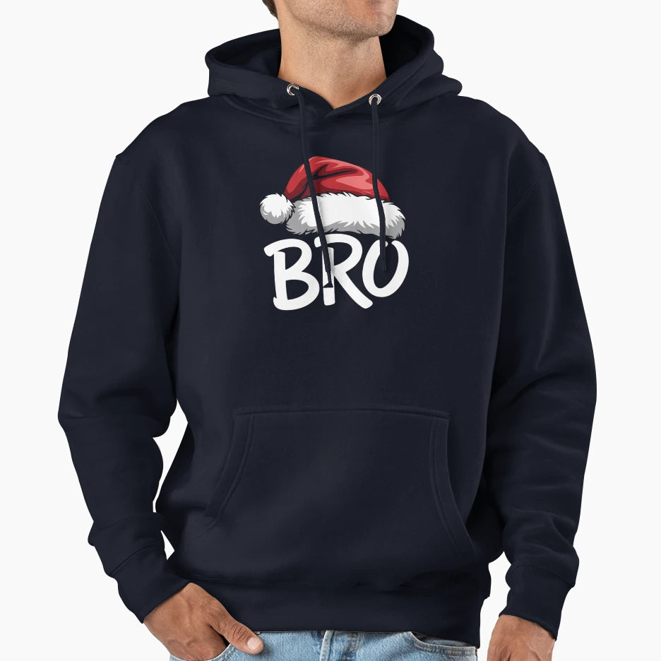 Santa Hat Brother Family Hoodie - Casual Everyday Wear Unisex - T-Shirt, Sweatshirt, Hoodie