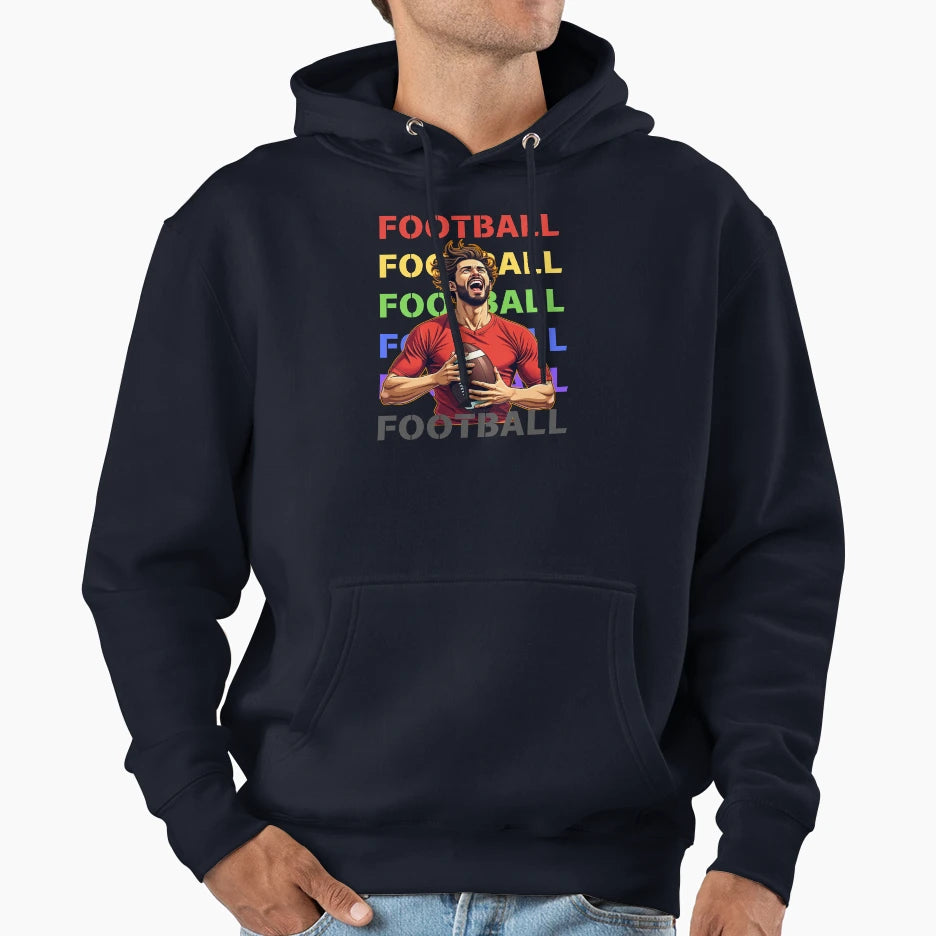 Football Fanatic Hoodie - Unique Graphic for Adults - T-Shirt, Sweatshirt, Hoodie