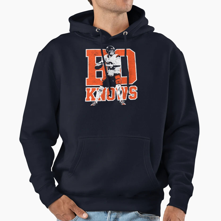 Bo Knows Bo Nix Hoodie - Casual Everyday Wear Men Women - T-Shirt, Sweatshirt, Hoodie