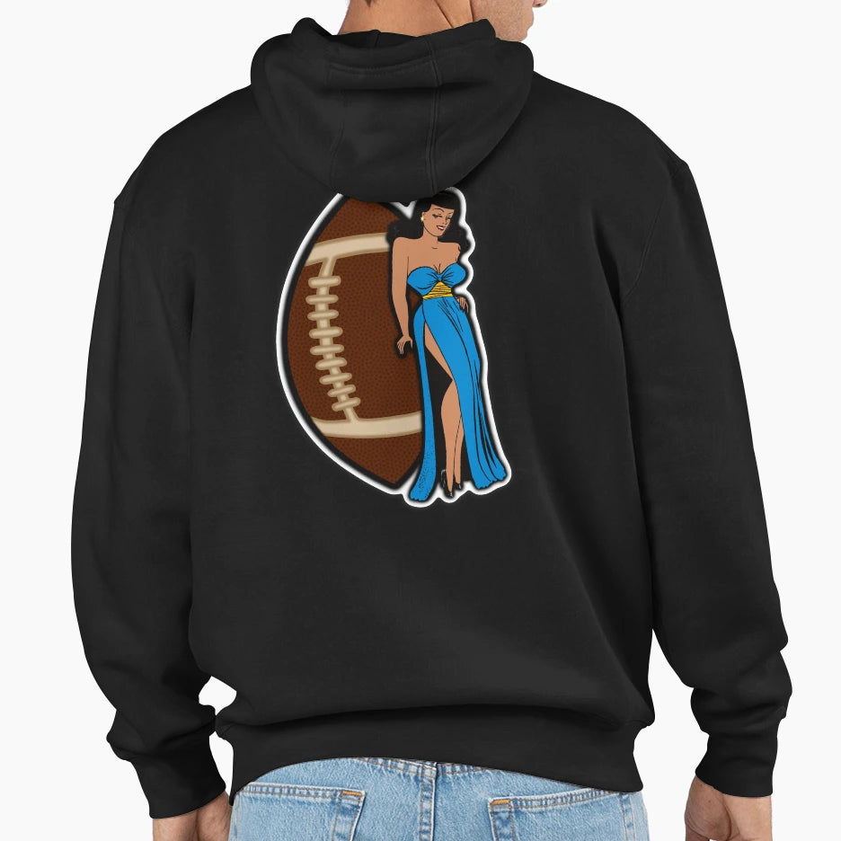 Los Angeles Football Babe Hoodie - Fun Novelty Design for Adults - T-Shirt, Sweatshirt, Hoodie