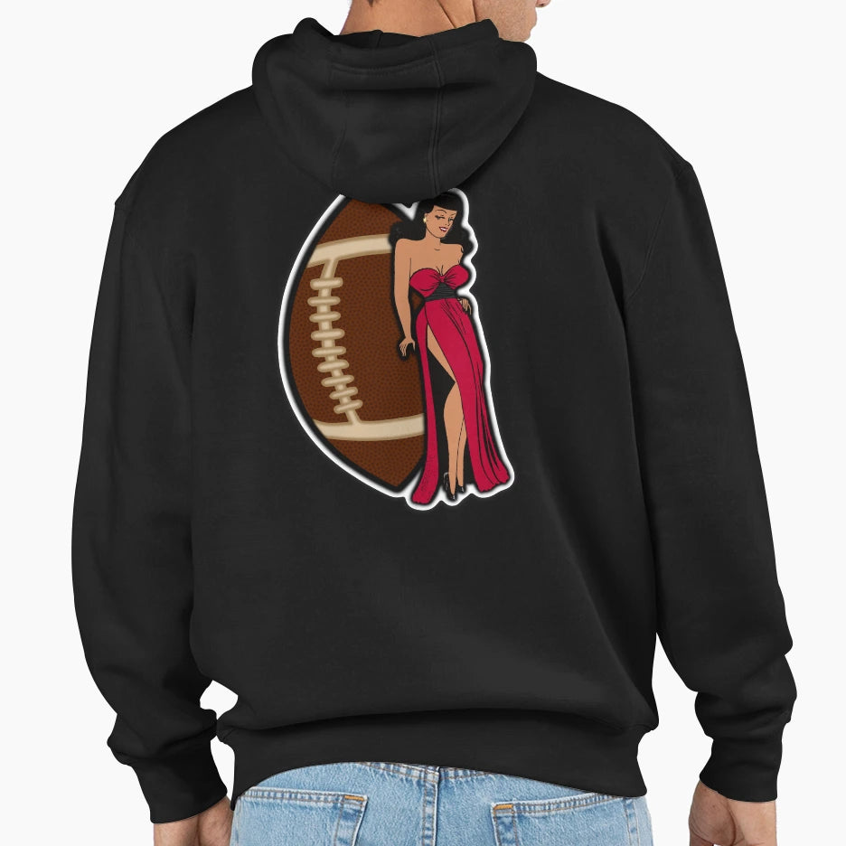 Atlanta Football Babe Hoodie - Custom Art Print Men Women - T-Shirt, Sweatshirt, Hoodie
