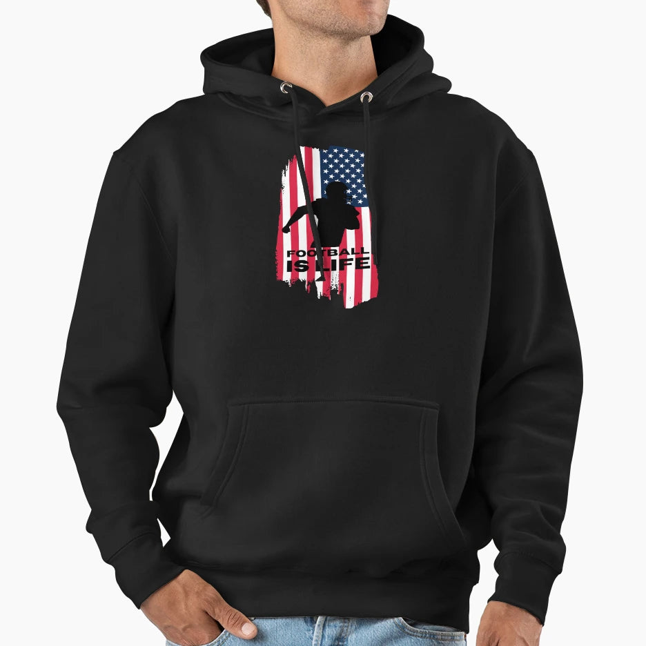 Football Life Hoodie - Graphic Print Unisex - T-Shirt, Sweatshirt, Hoodie