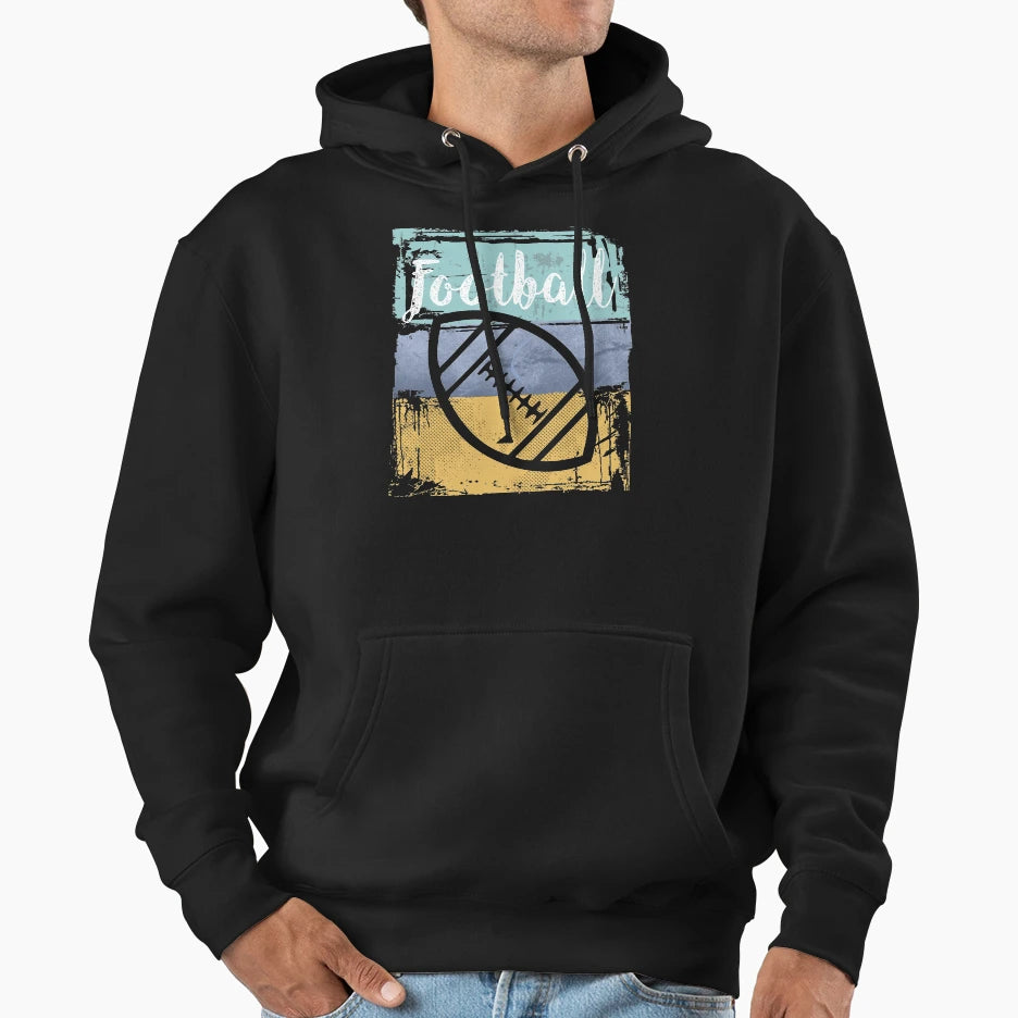 Football Ball Hoodie - Fun Novelty Design Men Women - T-Shirt, Sweatshirt, Hoodie