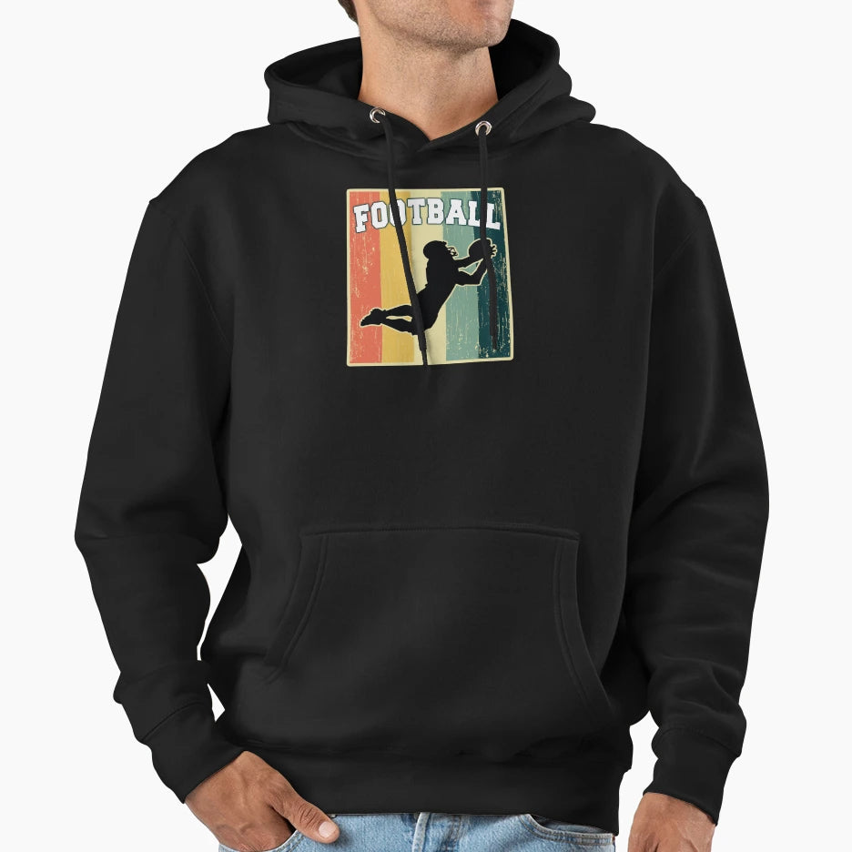 Old School Football Hoodie - Trendy Graphic Unisex - T-Shirt, Sweatshirt, Hoodie