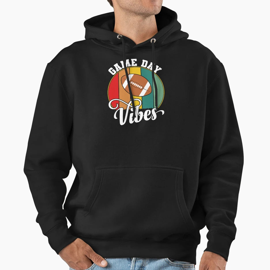 Game Day Vibes American Football Hoodie - Custom Art Print for Adults - T-Shirt, Sweatshirt, Hoodie
