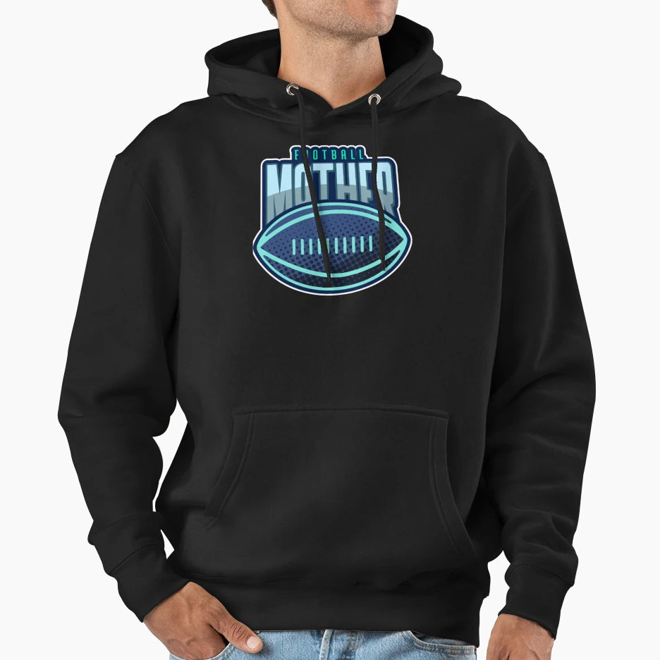 Football Mother Teal Hoodie - Minimalist Print Men Women - T-Shirt, Sweatshirt, Hoodie