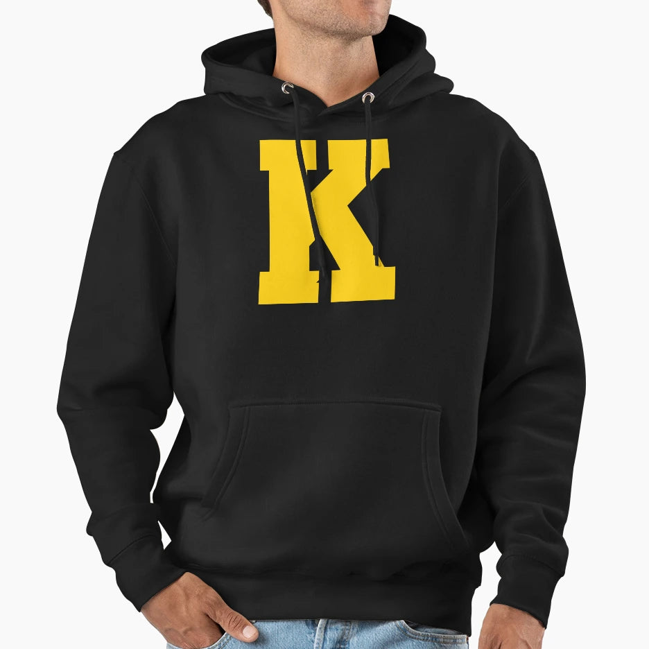 Alphabet Yellow K Sports Letter K Hoodie - Casual Everyday Wear for Adults - T-Shirt, Sweatshirt, Hoodie