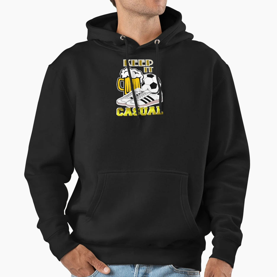 Keep It Casual Football Fanatics Hoodie - Minimalist Print for Adults - T-Shirt, Sweatshirt, Hoodie