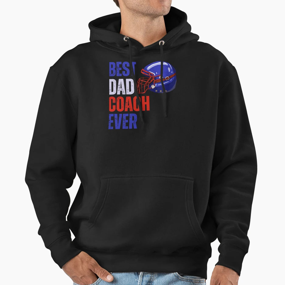Best Dad Coach Ever American Football Hoodie - Aesthetic Graphic for Adults - T-Shirt, Sweatshirt, Hoodie