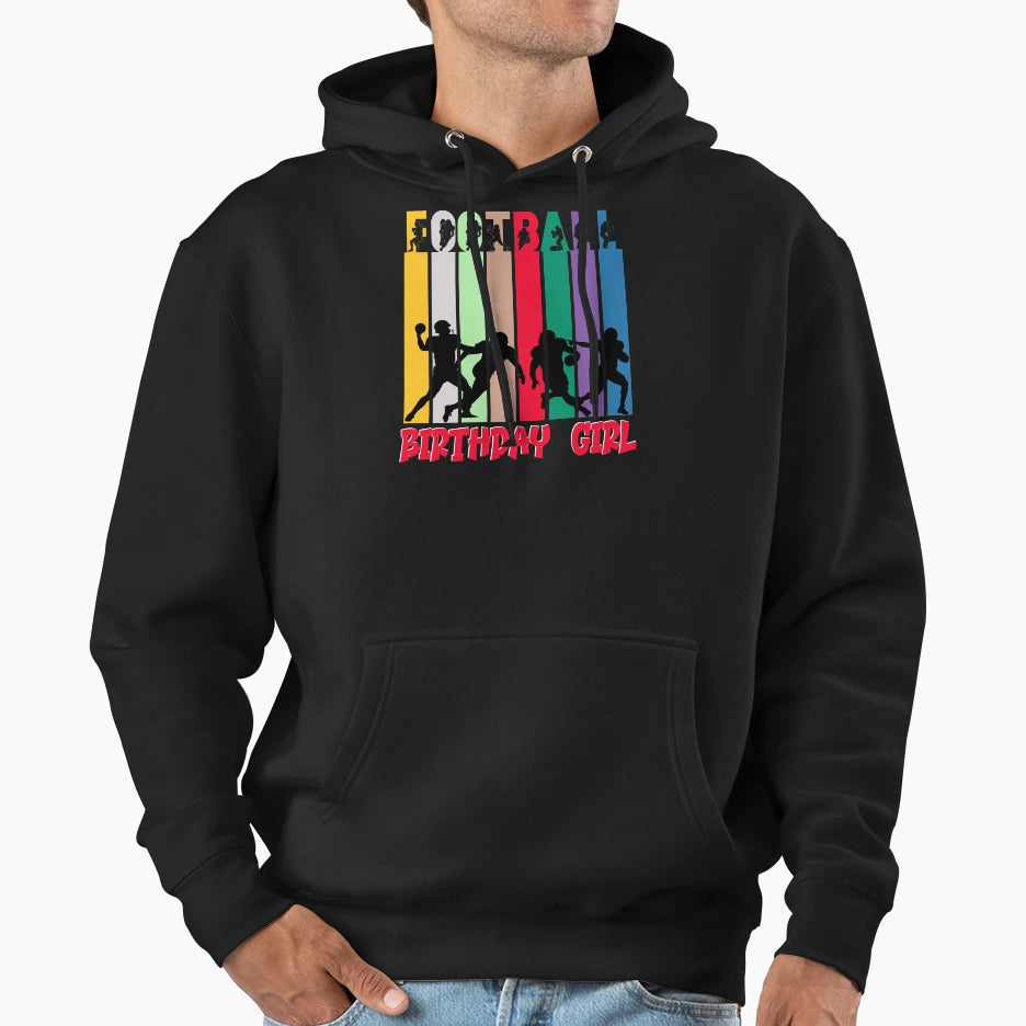 American Football Theme Football Birthday Hoodie - Custom Art Print Unisex - T-Shirt, Sweatshirt, Hoodie