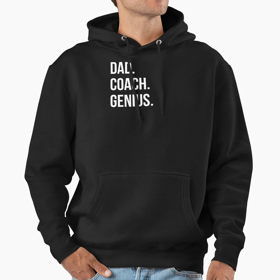 Dad Coach Hoodie - Minimalist Print for Adults - T-Shirt, Sweatshirt, Hoodie