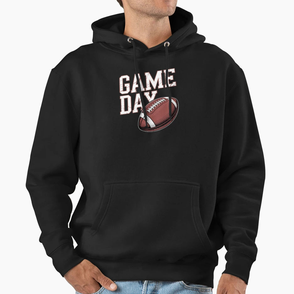 Game Day Football Watching Hoodie - Casual Everyday Wear Men Women - T-Shirt, Sweatshirt, Hoodie
