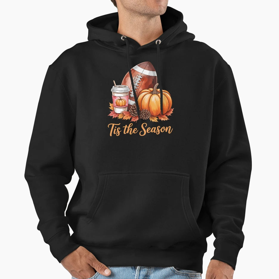 Football Lovers Pumpkin Fall Thanksgiving Hoodie - Trendy Graphic Men Women - T-Shirt, Sweatshirt, Hoodie