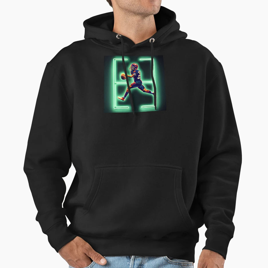 Football Player Hoodie - Minimalist Print Unisex - T-Shirt, Sweatshirt, Hoodie