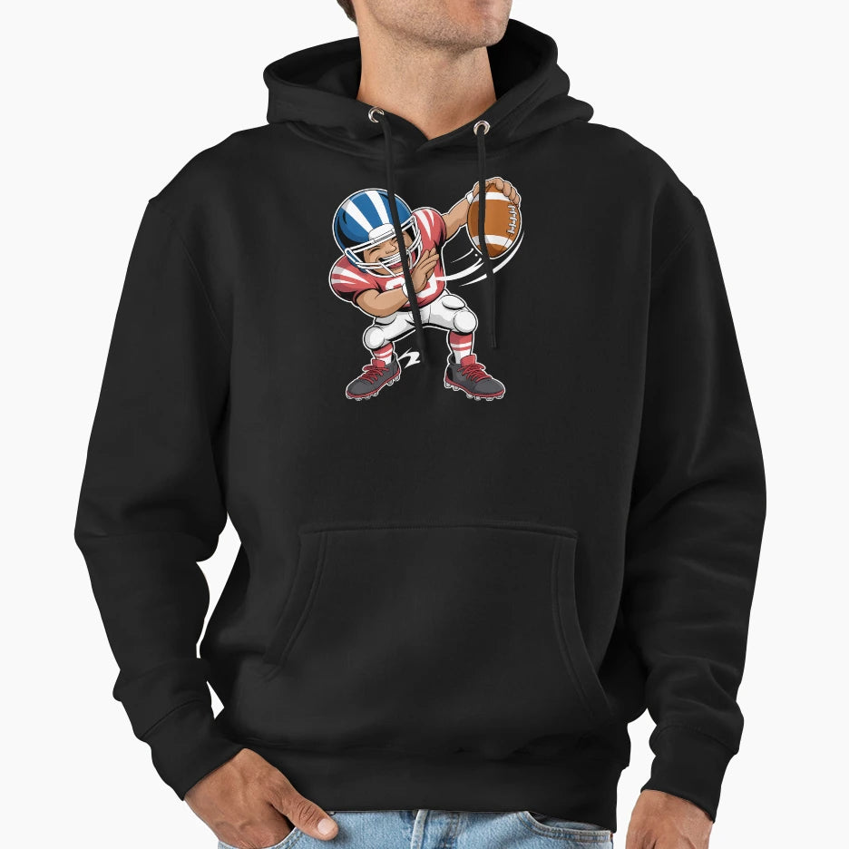Football Player Football Season Dab Hoodie - Fun Novelty Design for Adults - T-Shirt, Sweatshirt, Hoodie