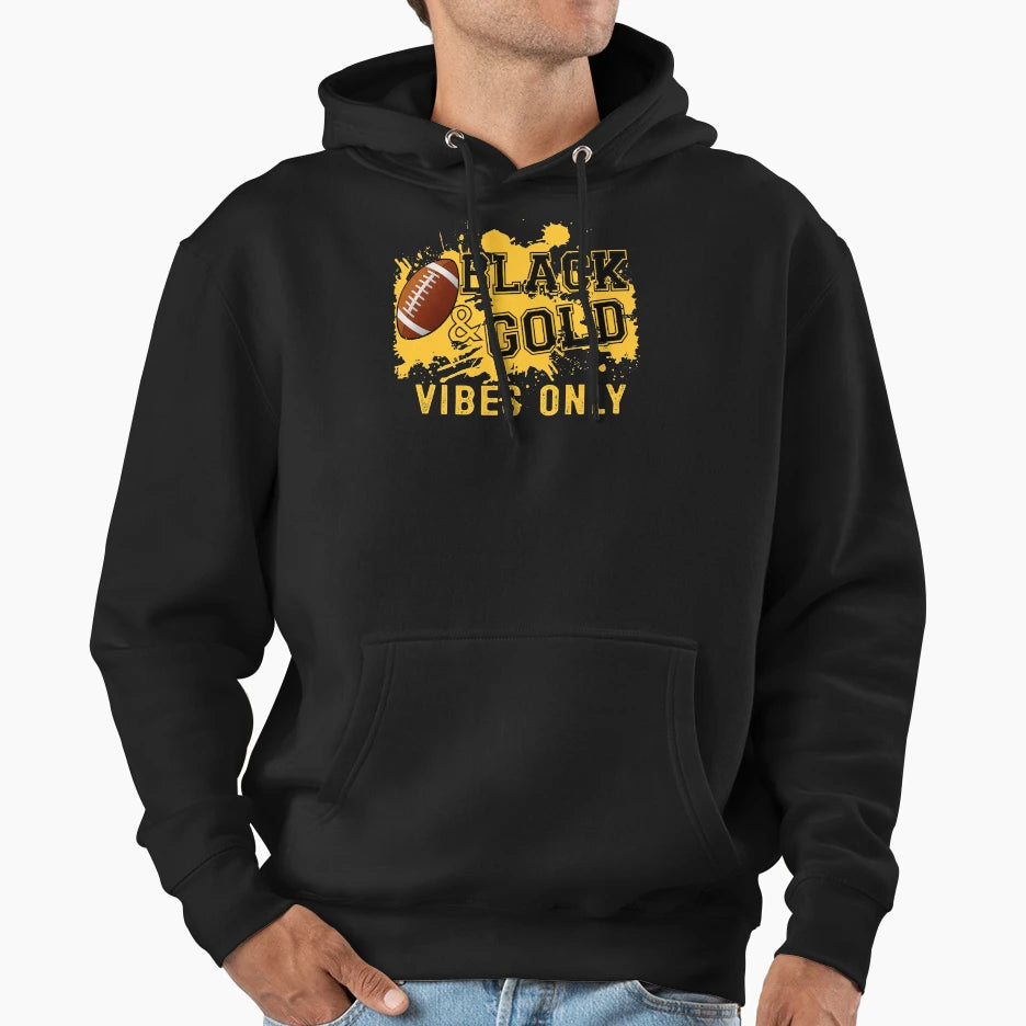 Black Gold Game Day High School Hoodie - Novelty Apparel Men Women - T-Shirt, Sweatshirt, Hoodie