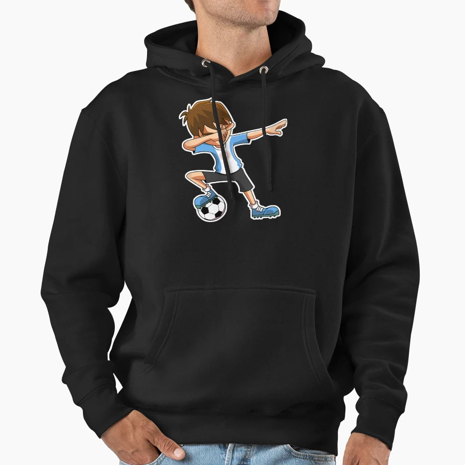 Dabbing Soccer Argentina Jersey Hoodie - Streetwear Style for Adults - T-Shirt, Sweatshirt, Hoodie