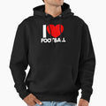 I Love Football Red Heart Football Hoodie - Casual Everyday Wear Unisex - T-Shirt, Sweatshirt, Hoodie