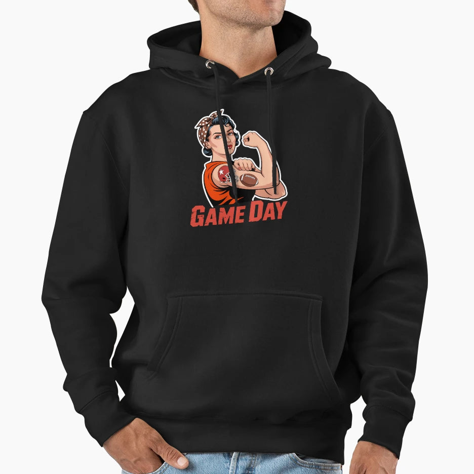 Support Football Game Day Hoodie - Trendy Graphic Men Women - T-Shirt, Sweatshirt, Hoodie