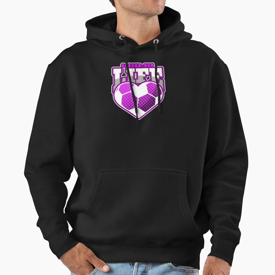 Soccer Mom Life Heart Mothers Day Hoodie - Aesthetic Graphic Men Women - T-Shirt, Sweatshirt, Hoodie