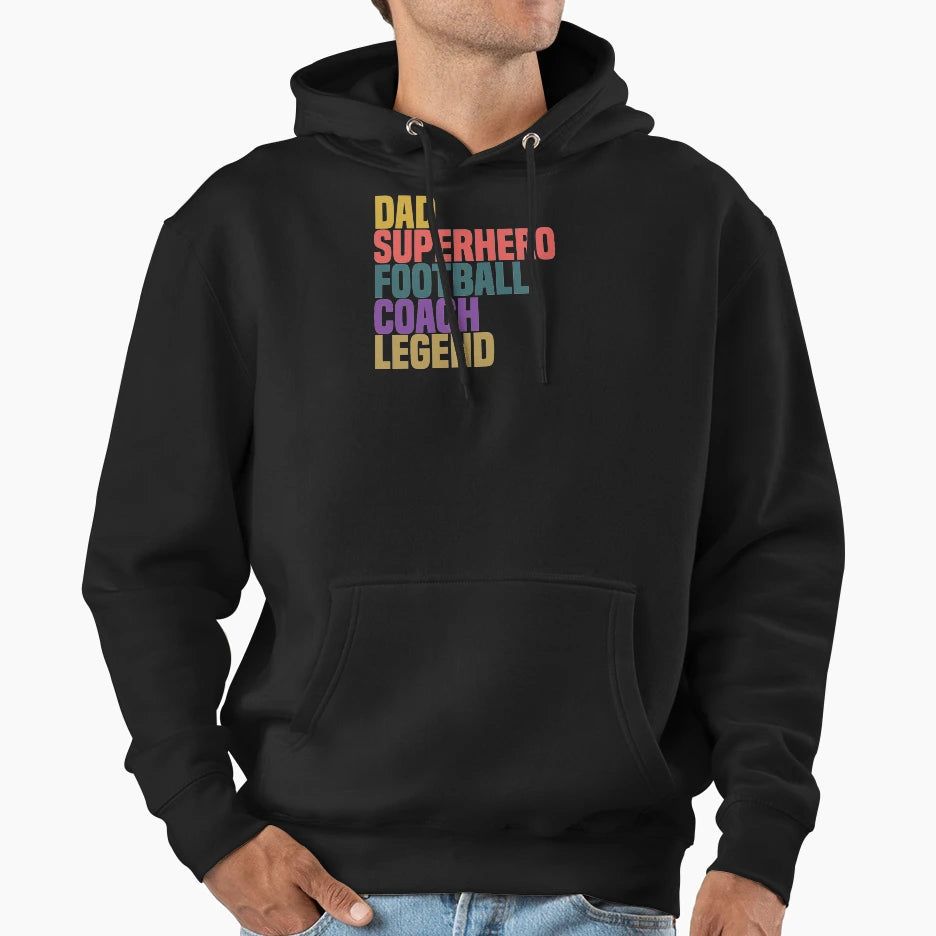 Dad Superhero Football Coach Sweatshirt - Minimalist Print for Adults - T-Shirt, Sweatshirt, Hoodie