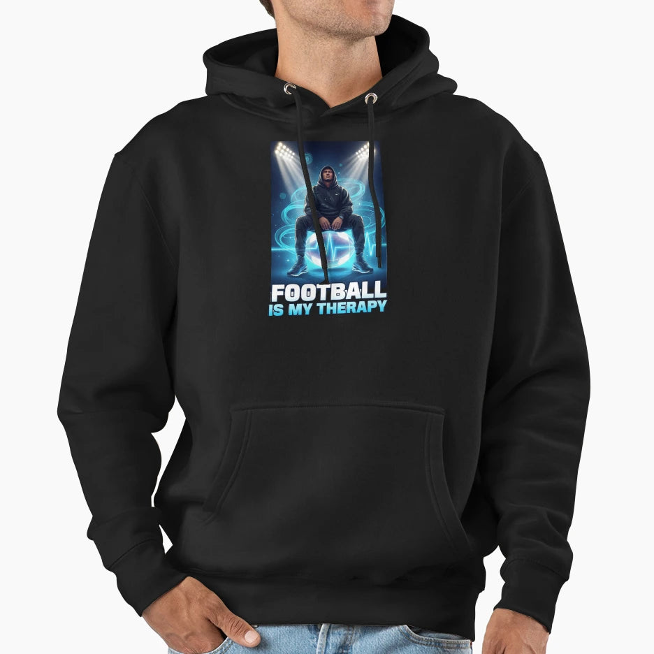 Football Is My Therapy Mindset Hoodie - Custom Art Print Unisex - T-Shirt, Sweatshirt, Hoodie