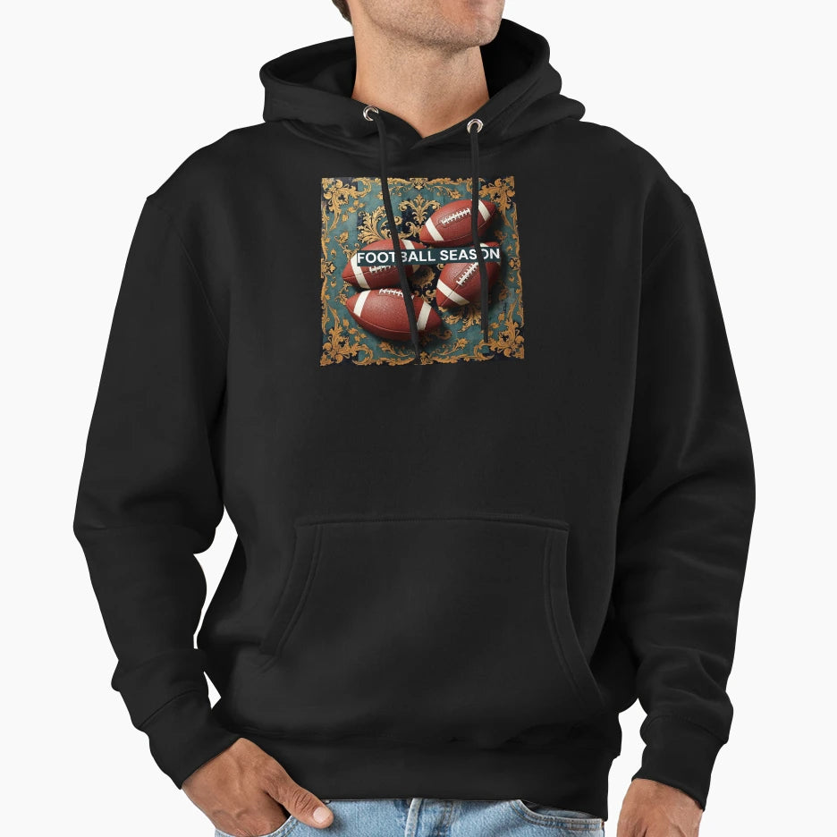 Football Season Baroque Hoodie - Custom Art Print Men Women - T-Shirt, Sweatshirt, Hoodie
