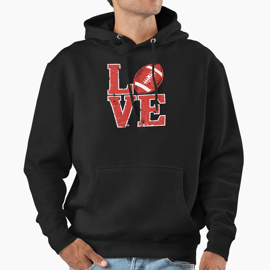 Love American Football Hoodie - Minimalist Print Unisex - T-Shirt, Sweatshirt, Hoodie