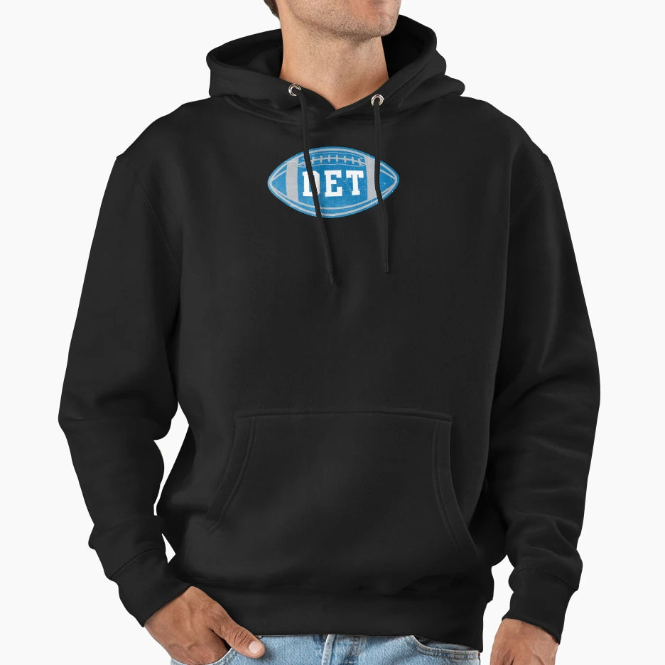 Detroit Throwback Football Hoodie - Minimalist Print for Adults - T-Shirt, Sweatshirt, Hoodie