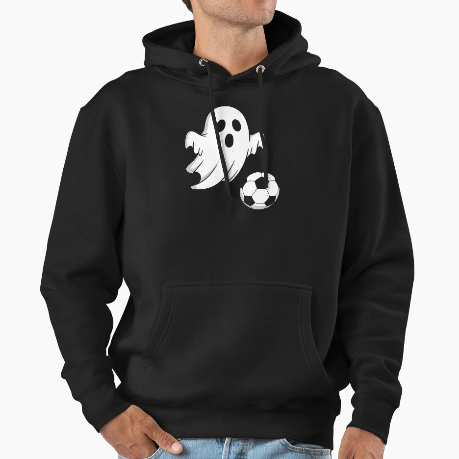 Ghost Playing Soccer Funny Football Hoodie - Fun Novelty Design Unisex - T-Shirt, Sweatshirt, Hoodie
