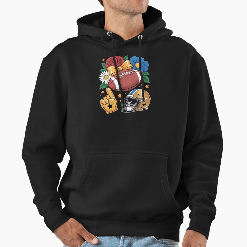 Football Game Day Fall Vibes Touchdown Hoodie - Novelty Apparel for Adults - T-Shirt, Sweatshirt, Hoodie