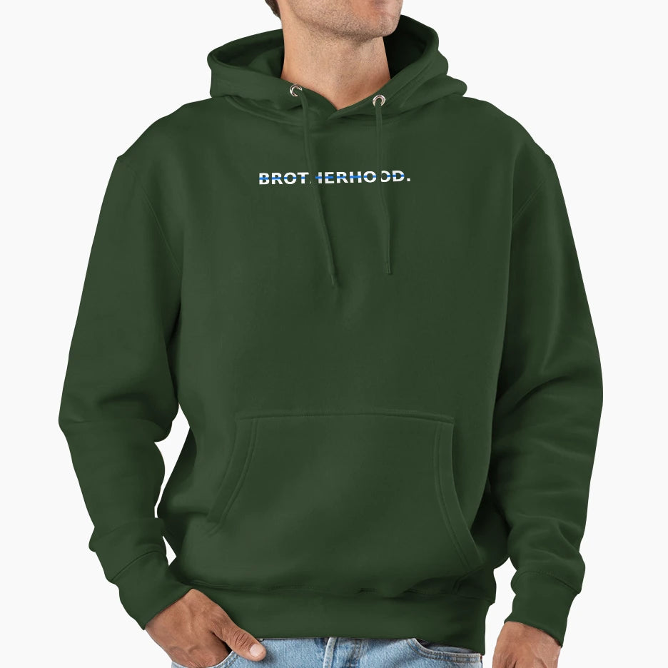 Brotherhood Thin Blue Line Police Hoodie - Minimalist Print for Adults - T-Shirt, Sweatshirt, Hoodie